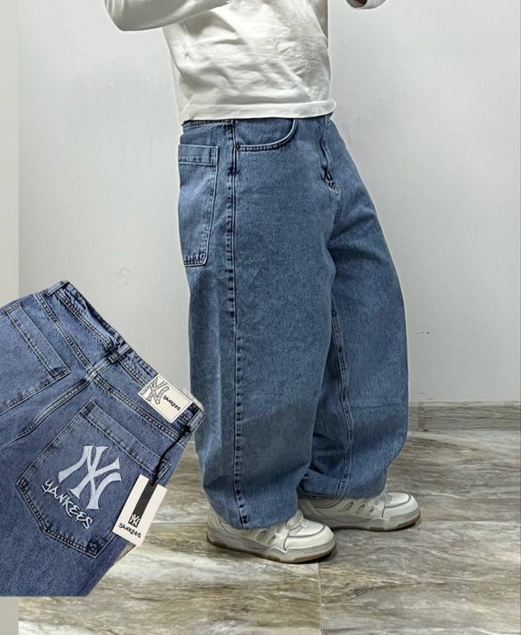Нові широкі джинси Yankees baggy rap jeans широкие джинсы штаны янкис реп sk8
