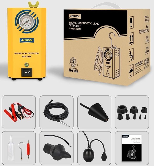 Dymny Tester szczelności układów Generator dymu AUTOOL SDT 202