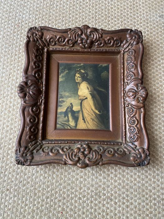 Moldura antiga Lady Hamilton whith a goat