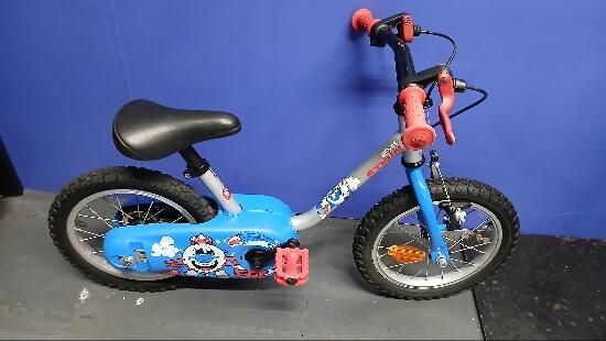 Bicicleta Btwin Roda 14 (azul com avião)