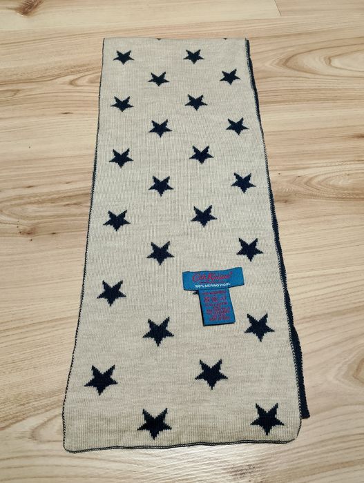 Granatowy Wełniany Dwustronny Szalik Szal Cath Kidston