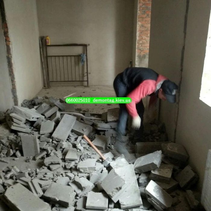 Демонтажные работы. Демонтаж квартиры, плитки, перегородки, ванной