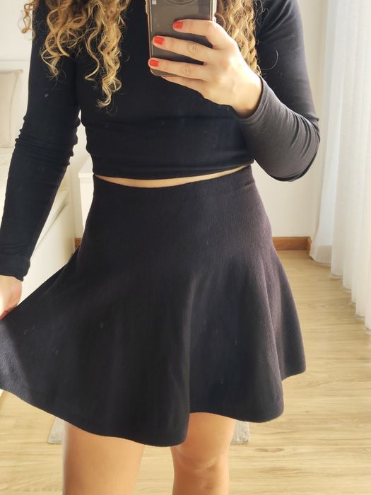 Saia preta algodão