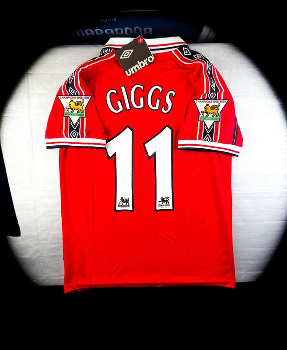 (M) GIGGS 11 MAN UNITED 1998/1999 Umbro Retro Jersey Nowa Czerwona Domowa Piłkarska Vintage Koszulka Sportowa T-shirt  | PREMIER LEAGUE