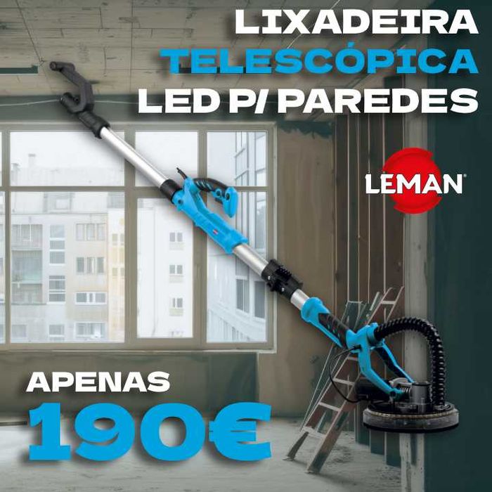 Lixadeira paredes Telescópica led LEMAN LL29