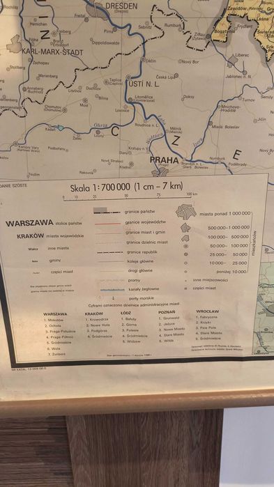 Mapa Polski ścienna wisząca