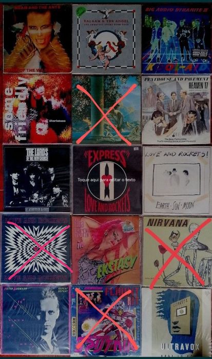 LPs, maxis e singles em vinil, e CDS