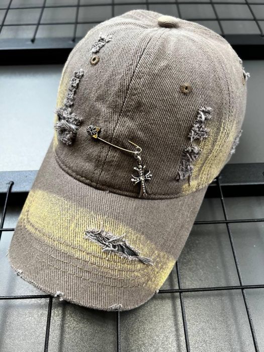 Кепка Chrome Hearts коричнева чоловіча бейсболка хром хартс коричнева