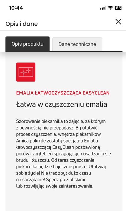 Kuchenka Amica wolnostojąca nowa