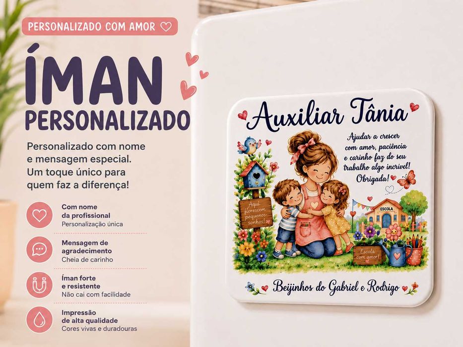 Íman - Lembrança Personalizada para Professores, Educadores e Auxiliares
