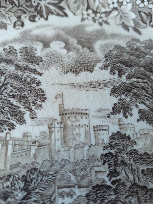 Duża patera 29 cm English Ironstone – dekor krajobrazowy, Anglia