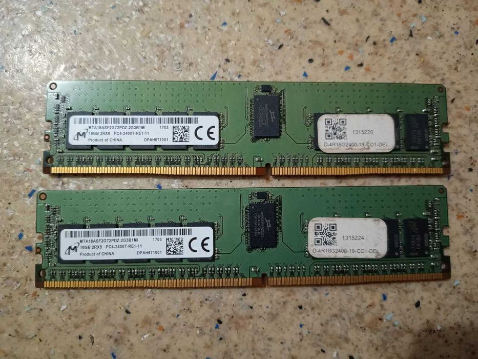 Продам пам'ять DDR4 ECC REG Micron 16Gb 2Rx8 PC4-2400T-RE1-11 RDIMM