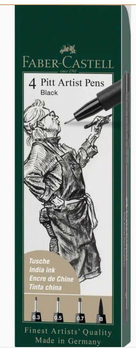 Na Lewara Zestaw pisaków artystycznych Faber-Castell 4 szt Black