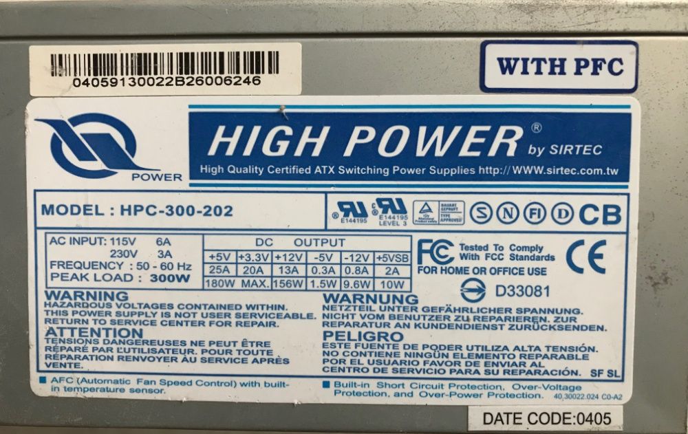 Блок питания для компьютера 400 вт