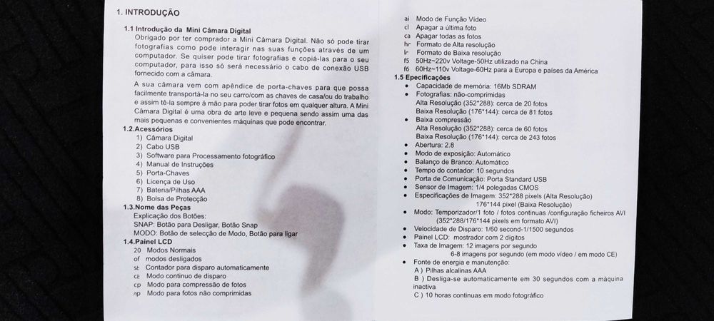 Mini câmara digital - porta-chaves