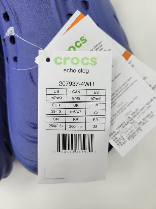Crocs Echo Clog фіолетові 39-40 НОВІ ОРИГІНАЛ