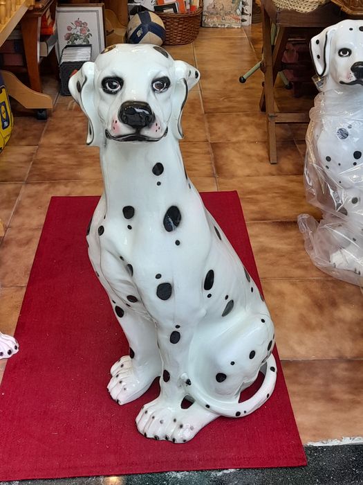 Cão DÁLMATA feito em barro - Louça de Portugal NOVO MODELO super fofo
