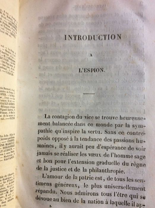 Romance histórico - L'Espion, Episode de la Guerre d'Independ., 1838