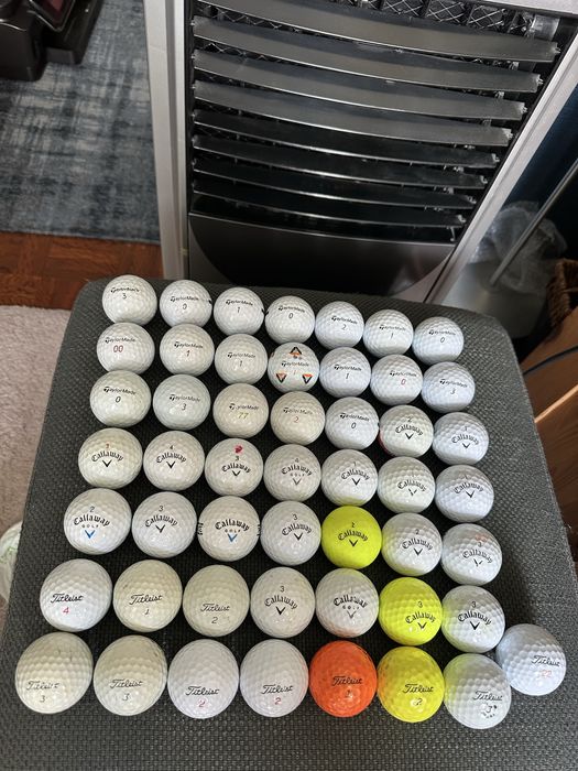 Lote 50 Bolas de Golfe Premium - Callaway, TaylorMade e Titleist
