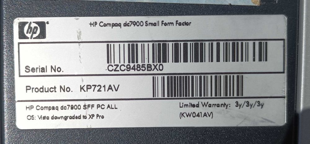 PC Desktop HP Compaq dc7900 Small Form Factor