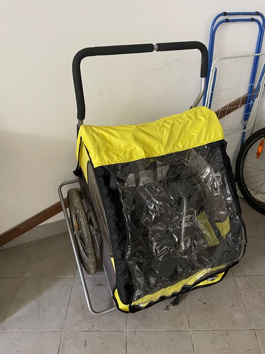 Reboque em excelente estado para bicicleta e faz de carrinho