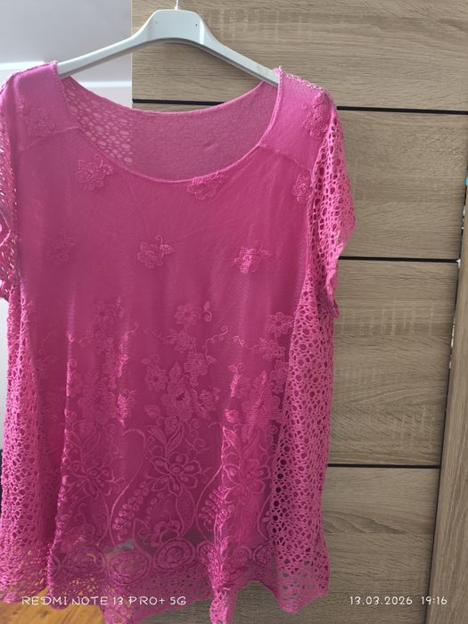 Bluzka z krótkim rękawem różowa