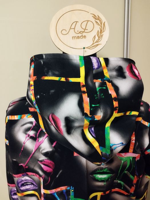 Bluza damska z kapturem Unikat Twarze M mega wyprzedaż