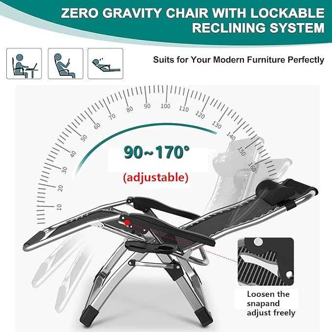 YOIZO Espreguiçadeira dobrável 77 cm, com almofada
