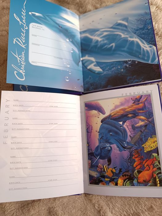 Agenda Aniversários/Endereços. Ilustrações magníficas de Golfinhos,etc