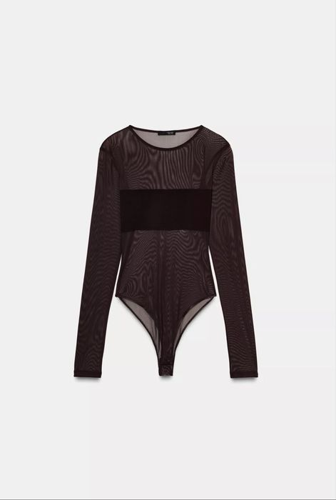 Боді  з комбінованого тюлю Zara
