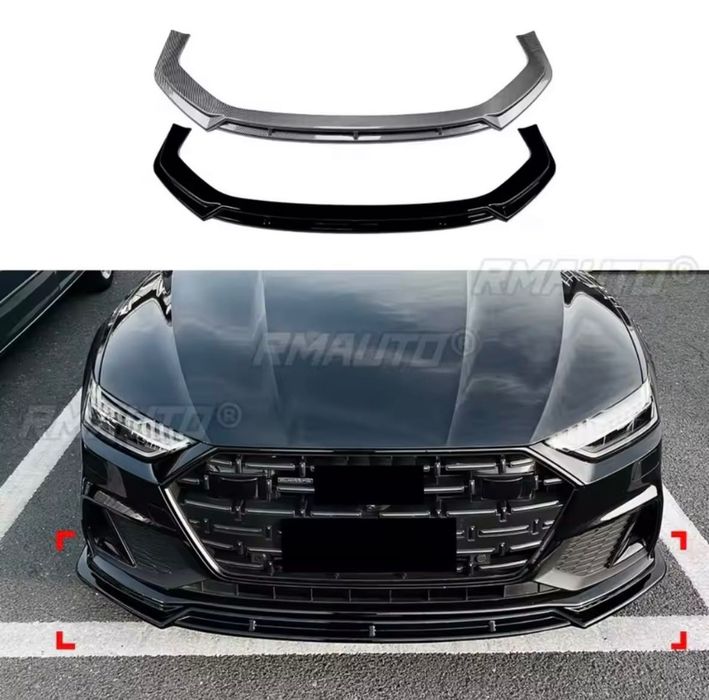 Губа Audi A7 C8 юбка бампера ауди обвес накладка на передний бампер