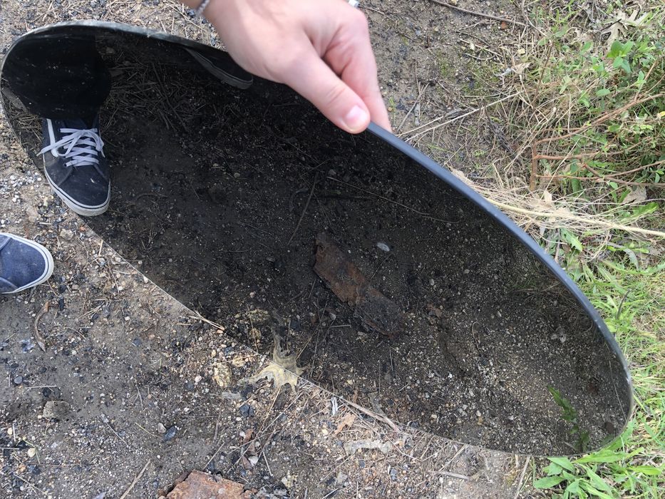 Tampo de vidro redondo preto