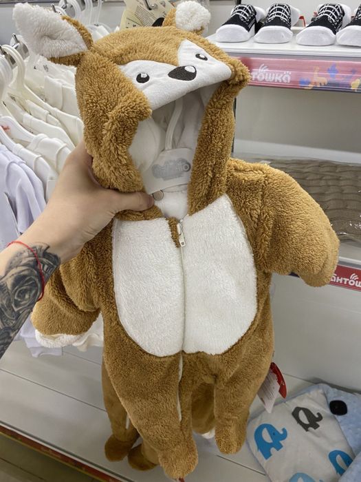 Демисезонный комбинезон/поддева под зимний на рост 62-68, как новый