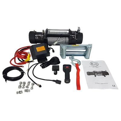 Wyciągarka 12V 12000lbs 5440kg lina stal 9.1mm 28m