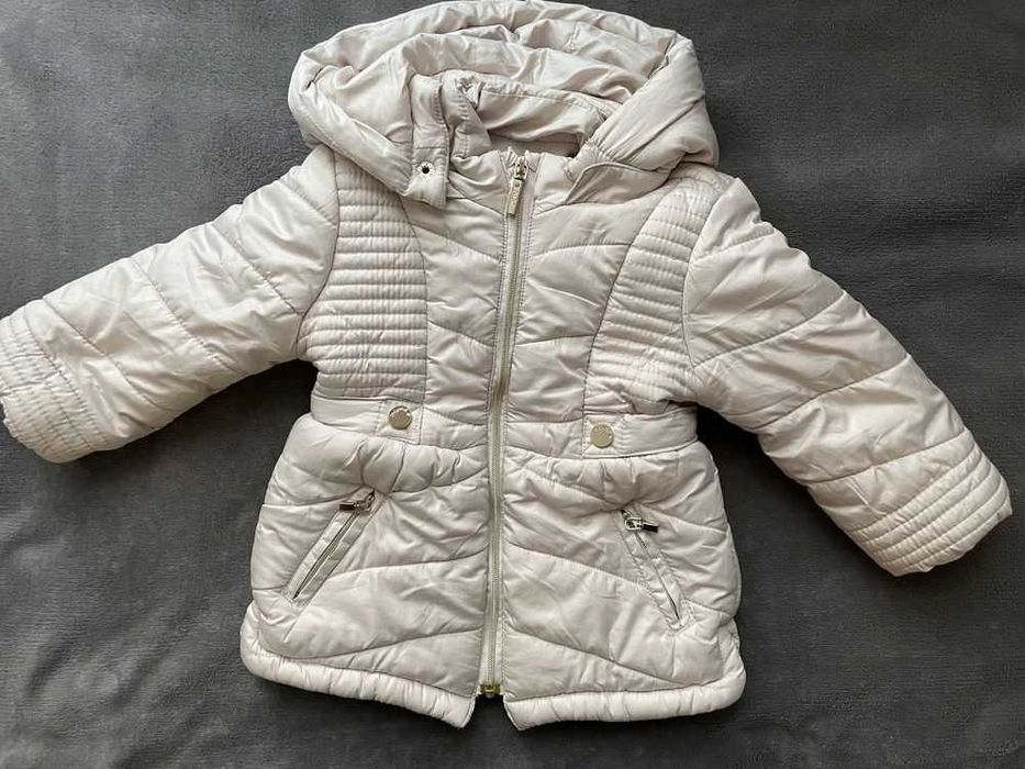 Kurtka zimowa Mayoral 74 80 krem beż jak nowa gratis czapka 5-10-15