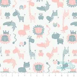 Oportunidade: Tecido 100% algodão a 6€/m - Jungle Friends in Pink