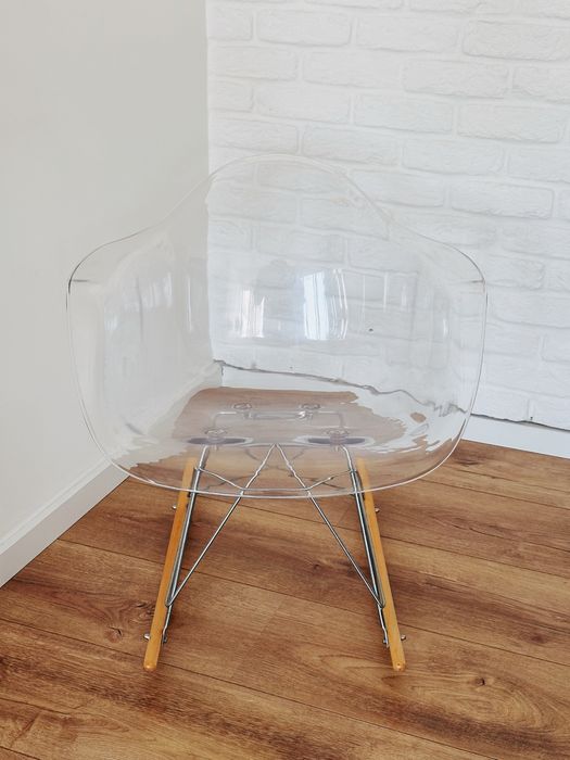 Cadeira de Baloiço Charles Eames Transparente - Nova