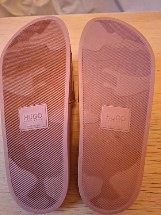 Oryginalne klapki HUGO BOSS r. 38 – pudrowy róż, STAN IDEALNY (jak nowe)