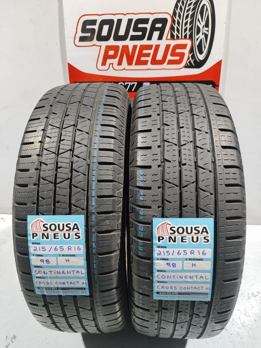 2 pneus semi novos 215-65R16 Continental - Oferta da Entrega