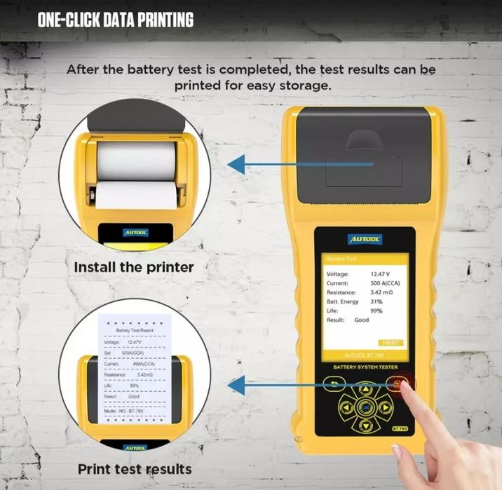 Teste de bateria com impressora