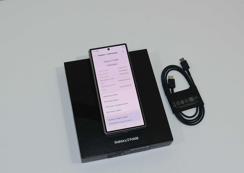 Samsung Galaxy Z Fold6 12GB/1TB Silver Shadow – Bez blokad | 10 cykli ładowania | Stan idealny