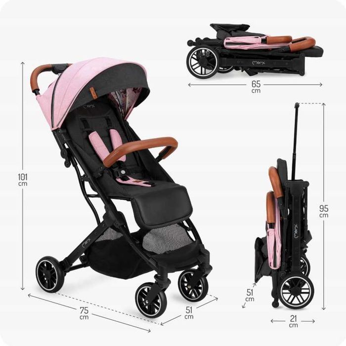 Nowy Wózek Dziecięcy Spacerowy Spacerówka Dla Dzieci Różowy Dla dzieci
