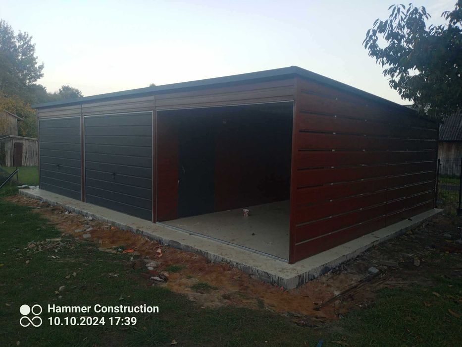 Garaż blaszany 10x6.  KONSTRUKCJA W OCYNKU. Producent. CAŁA Polska