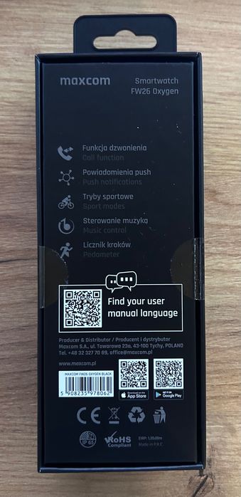 Maxcom FW26 oxygen black - nowy, oryginalnie zapakowany