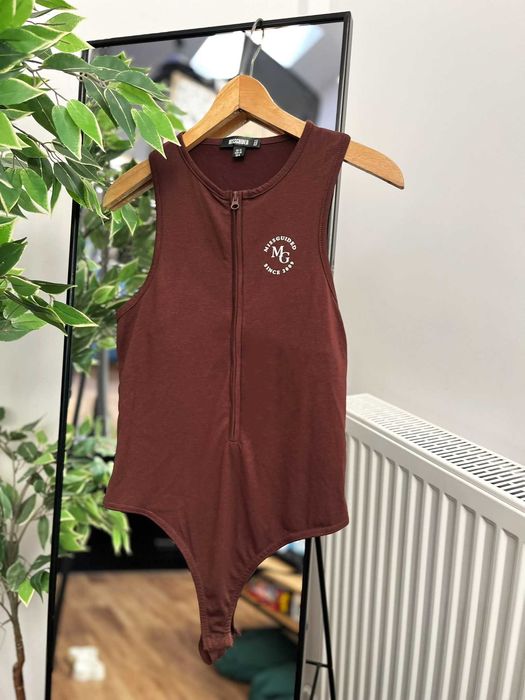 Missguided L 12 40 body brązowe czekoladowe