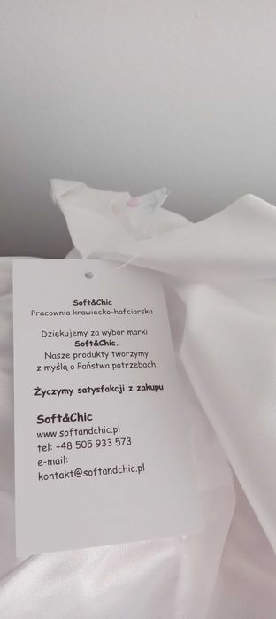 Szlafrok biały satyna damski S