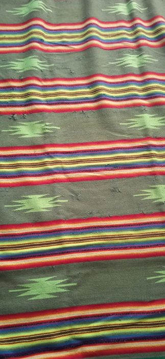 2 pledy, koce PRL wzór aztecki ludowe