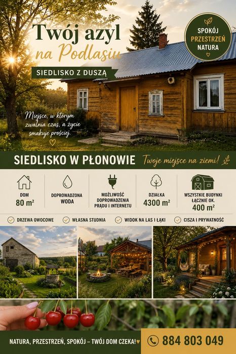 Siedlisko na Podlasiu 0,43ha