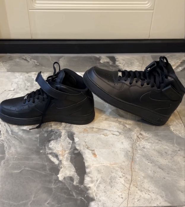 Кросівки Nike air force 1 black форси високі