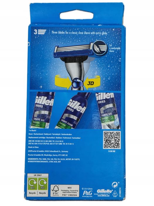 Golarka gillette mach 3 turbo 3d męska maszynka do golenia